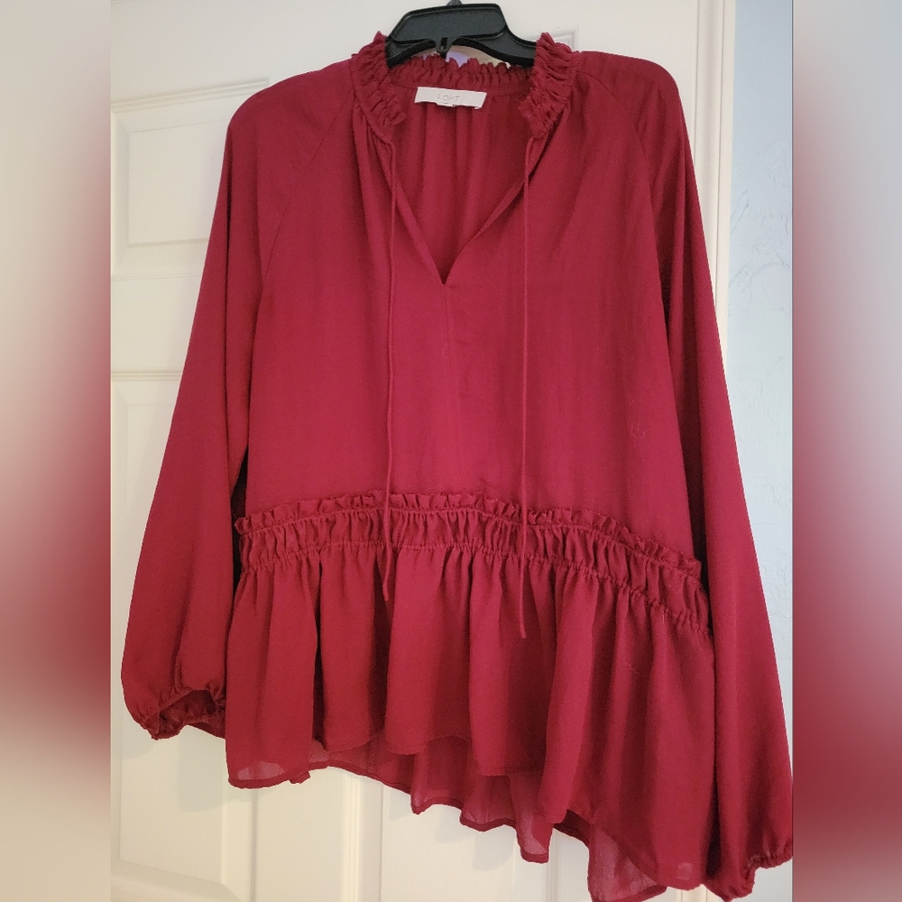 LOFT Red blouse